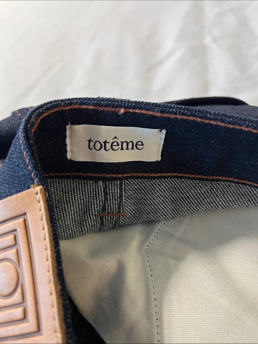 NWOT Toteme Dark Indigo Rinsed Blue Straight Leg Jeans - Picture 7 of 9